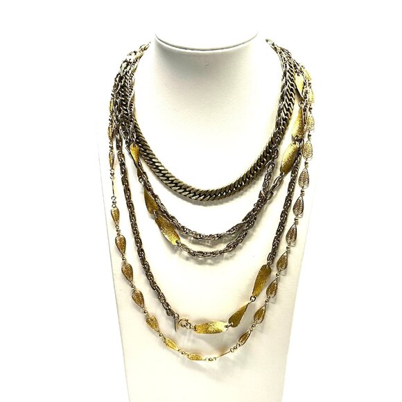 VINTAGE NECKLACE STACK: Liz Claiborne, Monet & Trifari Gold Chain Trio - Picture 1 of 15